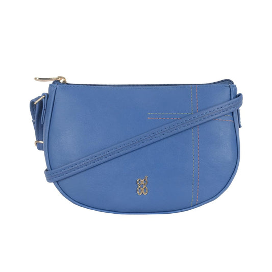 Baggit Women Blue Saddle Sling Bag Large Size | Ladies Stylish Casual Cross Body Purse Handbag