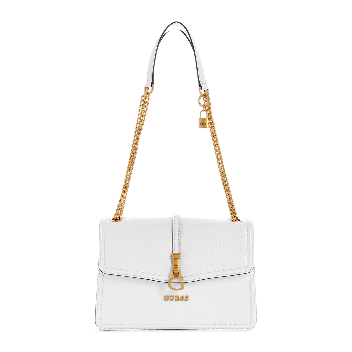 GUESS Women's White Solid Crossbody Bag| Ladies Purse Handbags | Gift For Ladies