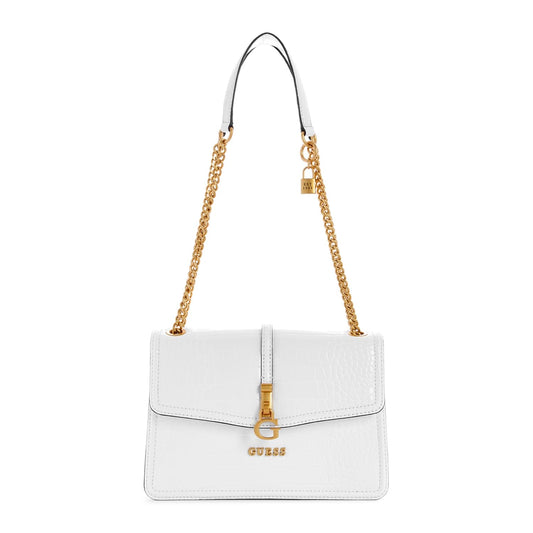 GUESS Women's White Solid Crossbody Bag| Ladies Purse Handbags | Gift For Ladies