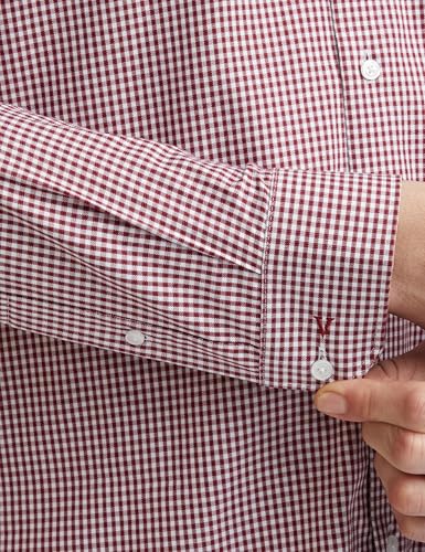 Van Heusen Men's Cotton Slim Fit Shirt (Vhsffslbj70970_Maroon 42)