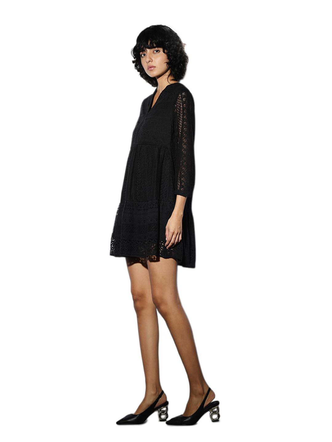 ONLY Women Black Fit and Flare Mini Dress