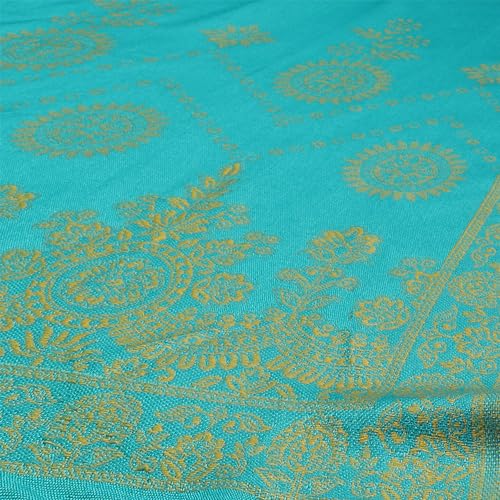Rangriti Women Polyester Blend Yarndyed Suit Set (RSKWINTERW17223_Turquoise_M)