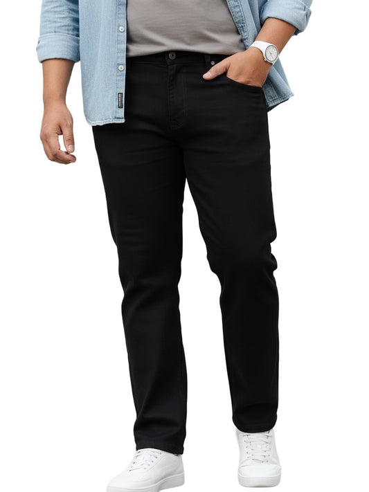 Urbano Plus Men's Black Regular Fit Washed Jeans Stretchable (plusmpsp-black-44-01)