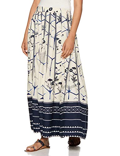 W for Woman Women's Maxi Skirt (17AU55290-50111_White_WS_White_S)