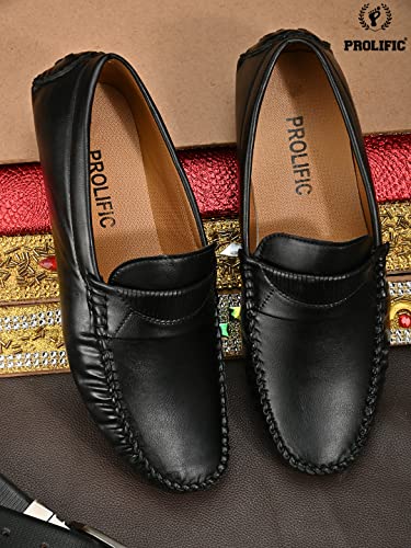 Prolific Men's Formal Drving Loafer Shoes (Size UK 6-13) Black