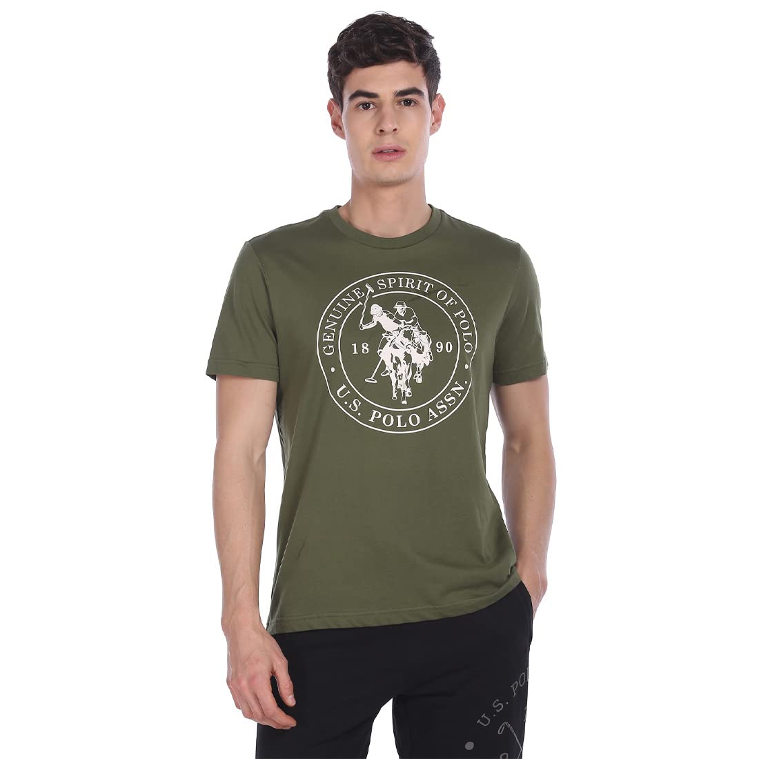 U.S. POLO ASSN. Men's Regular Fit Shirt (I643_OLIVE_M_Olive Green_M)