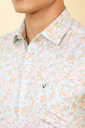 Allen Solly Men Light Blue Print Full Sleeves Formal Shirt