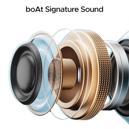 boAt Airdopes 311 Pro, 50HRS Battery, Fast Charge, Dual Mics ENx Tech, Transparent LID, Low Latency, IPX4, IWP Tech, v5.3 Bluetooth Earbuds, TWS in Ear Earbuds Wireless Earphones with mic (Dusk Blue)