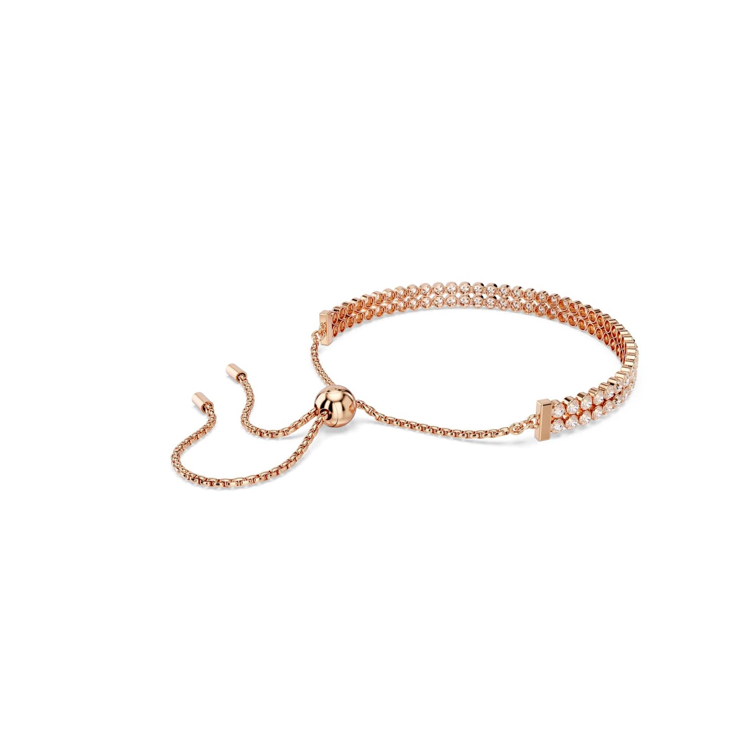 [Official] [Swarovski] Matrix Tennis Bracelet, Round Cut, White, Rose Gold Tone Plating, ワンサイズ, Crystal, No Gemstone