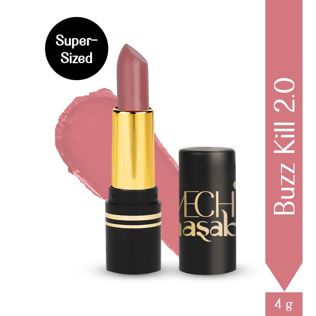 LoveChild Masaba Full Pocket Lipstick, Pink Nude Matte Bullet Lipsticks For Women, Hydrating & Nourishing With Long lasting Formula Upto 6-Hours, Buzz Kill 2.0, 4g