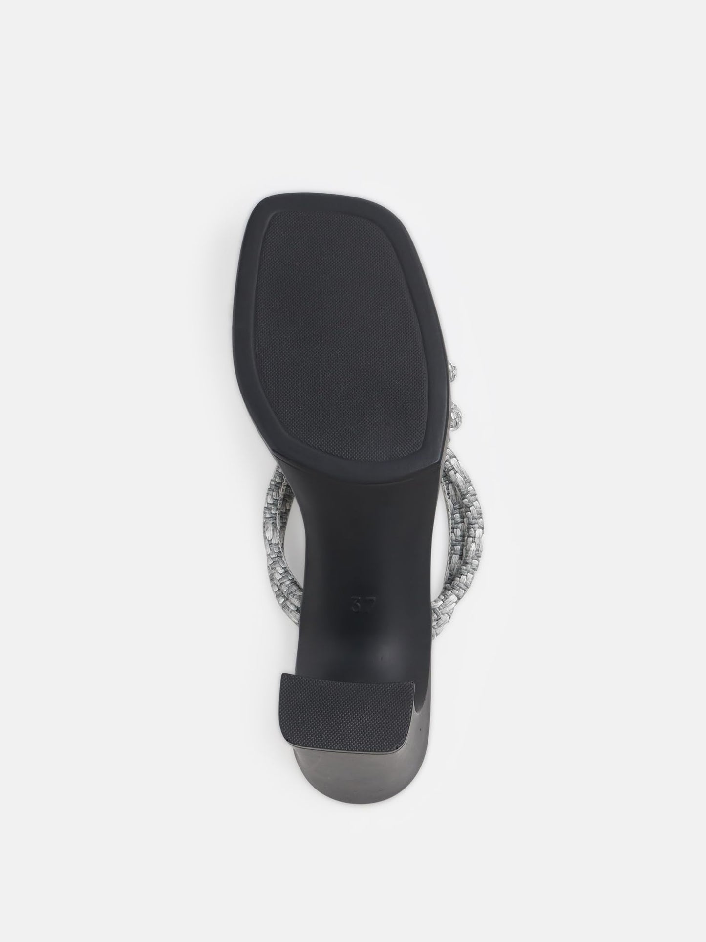 KENNETH COLE Women's Block Heel Sandal | Synthetic | Textured Rope Straps, Square Toe | Grey, EU36