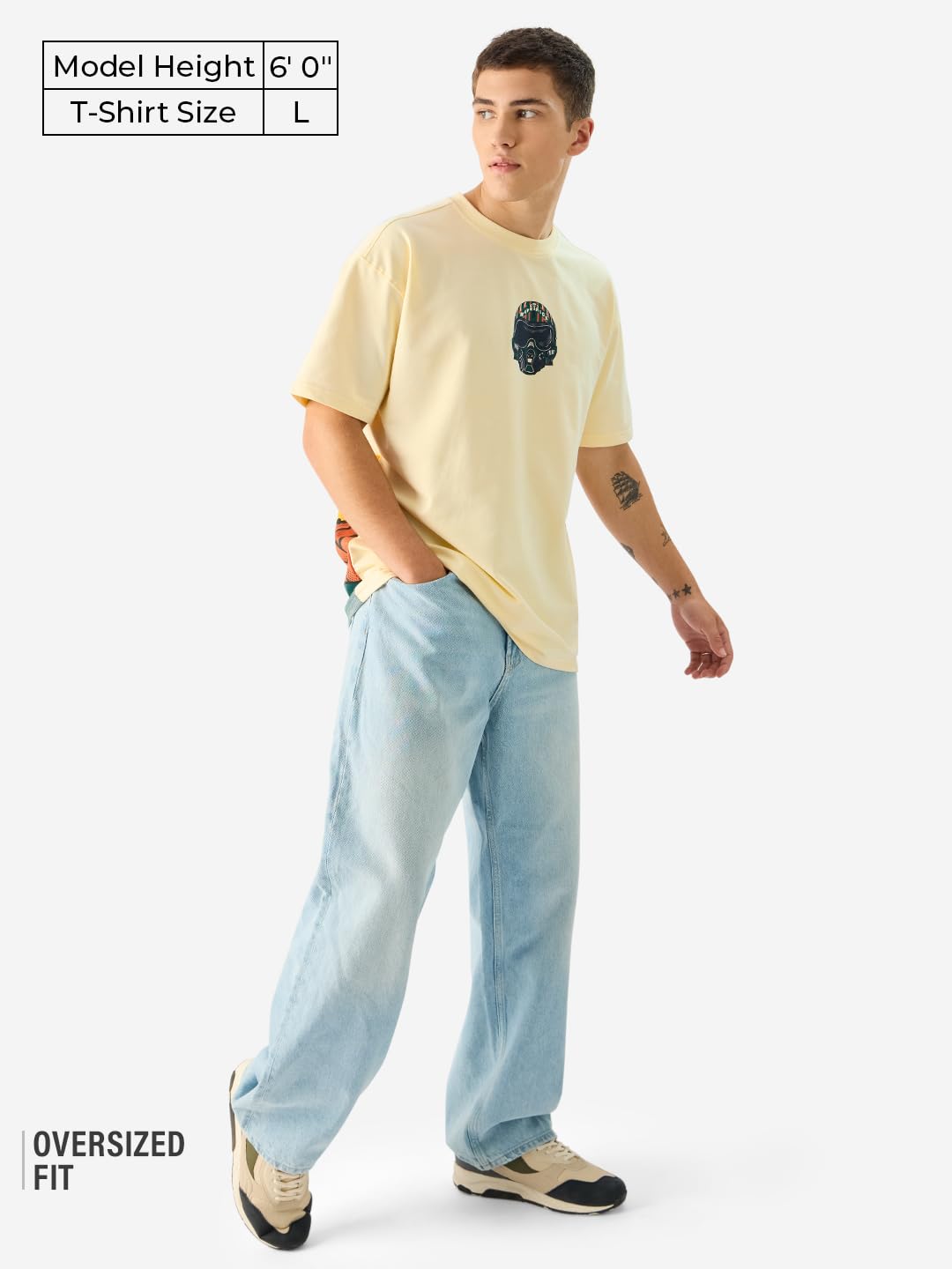 The Souled Store Official Top Gun: Jets Off White Graphic Printed Cotton Oversized T-Shirts for Men and Boys - Fly High with Style