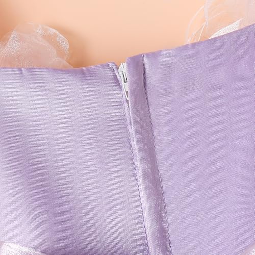 Hopscotch Girls Purple Sleeveless 3D Floral Applique Spagettie Strap Party Dress for Ages (4-5 Years)