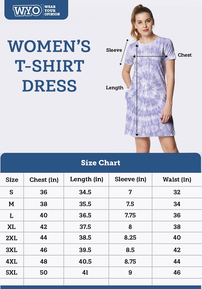Wear Your Opinion Women's Plus Size Knee Length Western T-Shirt Dress (Design: Abstract Doodle, 2XL, White)
