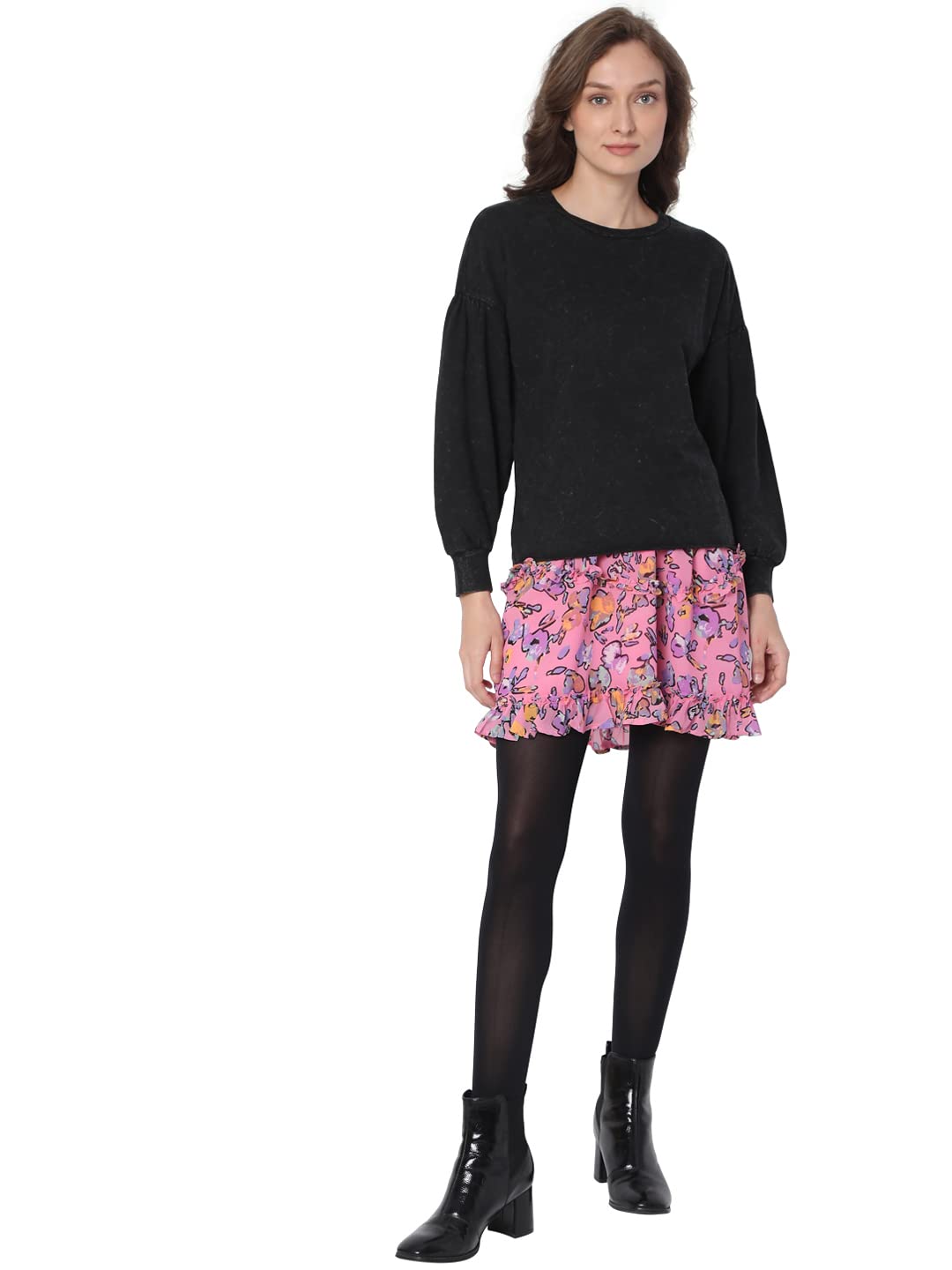 VERO MODA Regular Fit Sweater(114950002_Jet Black_S)