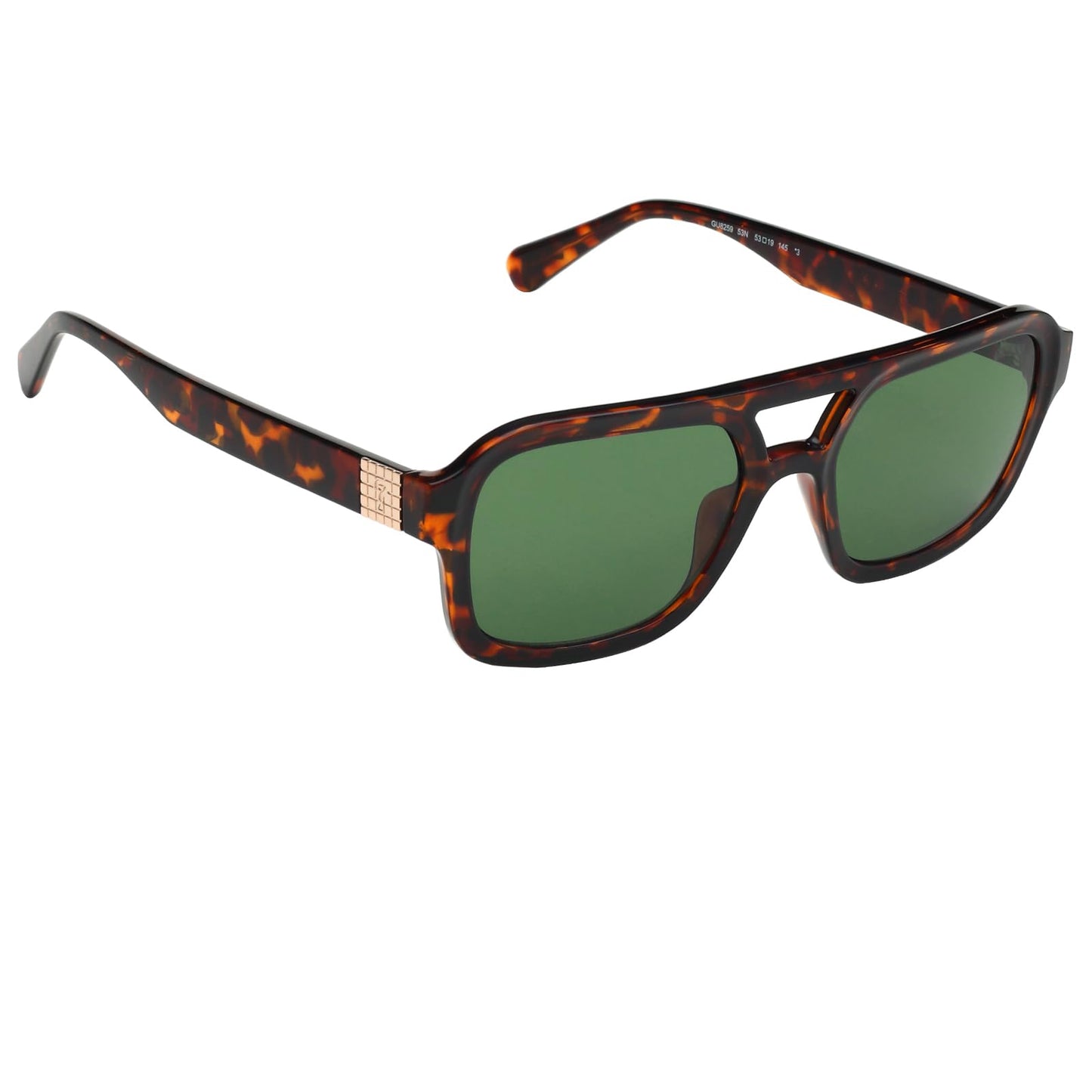 GUESS Solid Square Unisex Non-Polarized Sunglasses -(Gu8259 53N 53 S |53| Green Color Lens), Small