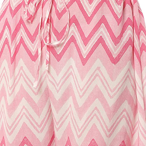 BIBA Women Printed Straight Salwar Kurta Dupatta(Skd8052_Wht/Pnk_42), Cotton, White/Pink