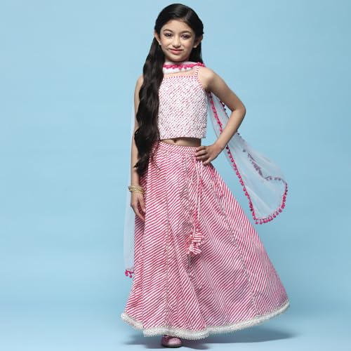 BIBA Girls PRINTED SHORT_KURTA KID(KWSWEET SPRING5924_PINK_9)