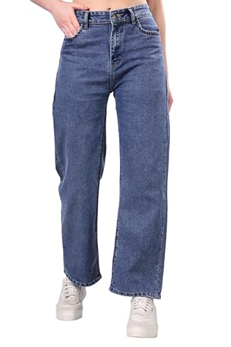 London Hills Women’s High Rise Wide Leg Jeans | Relaxed Fit Baggy Denim Pants | Stylish Straight Fit Comfortable Casual Wear Jeans for Women