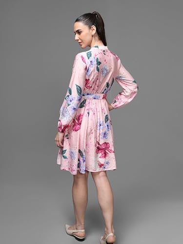 Kazo Lexington Mini Dress with Belt (Pink_M)