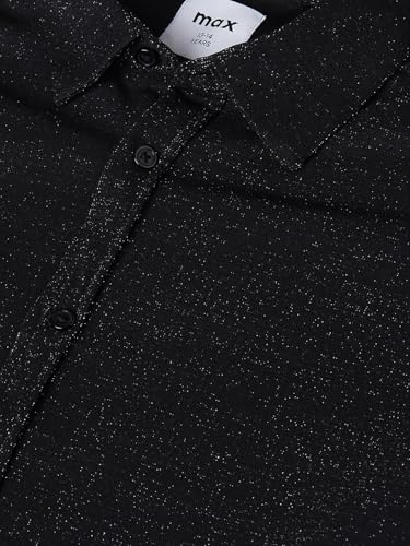 Max Boys Embellished Regular Fit Shirt (Black_10-12 Y)