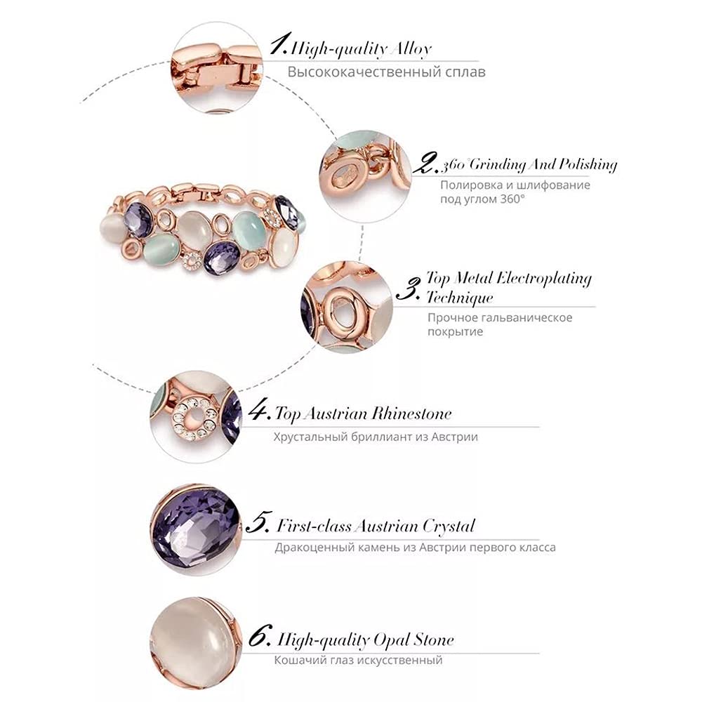 Shining Diva Fashion Latest Stylish Rose Gold Austrian Crystal Bracelet For Women And Girls (11942B), Free Valentine Gift for Girlfriend