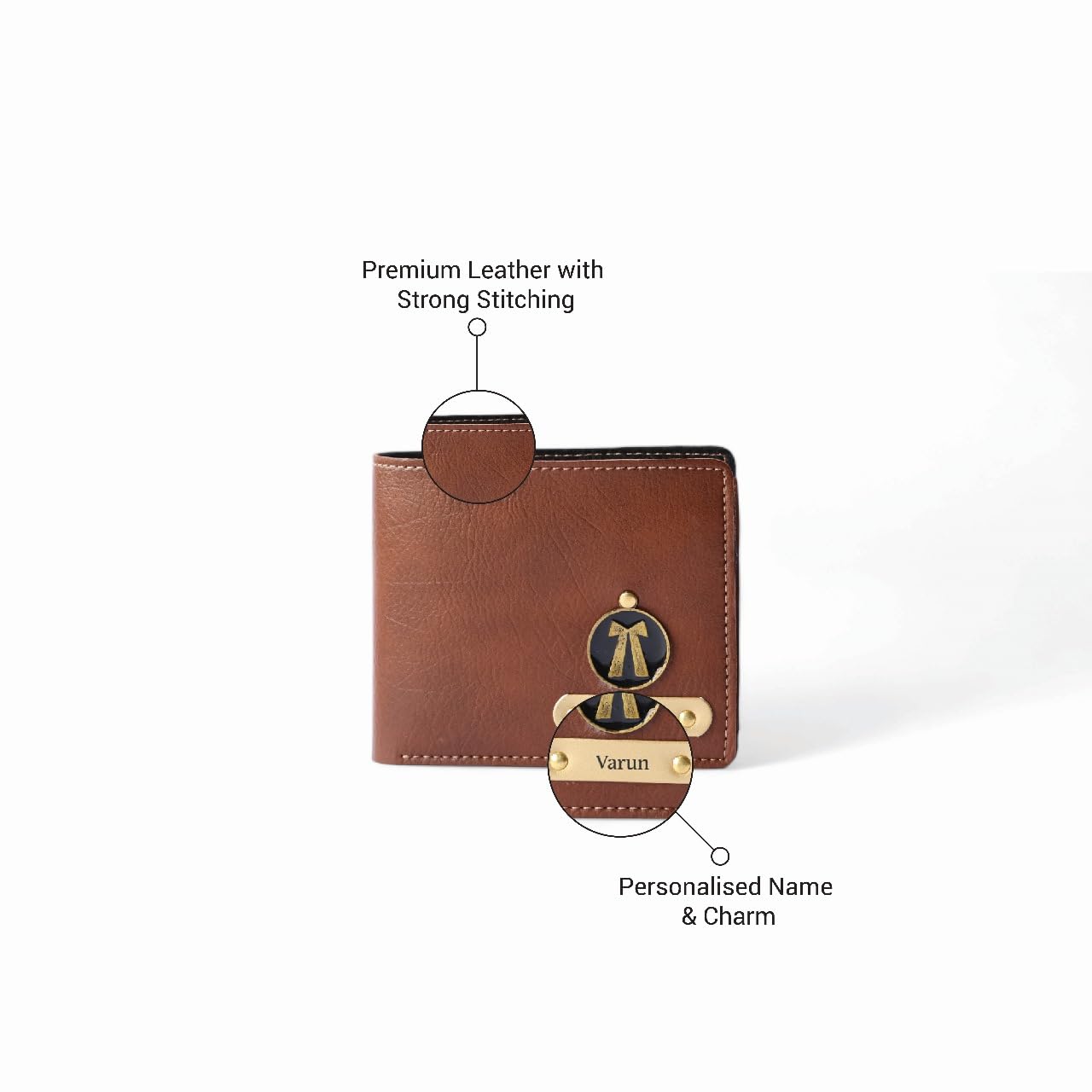 The Bae Gift Men Leather Personalized Wallet I Customized Slim Stylish Purse with Name & Charm I Unique Birthday Anniversary Gift Love Husband Employees Clients