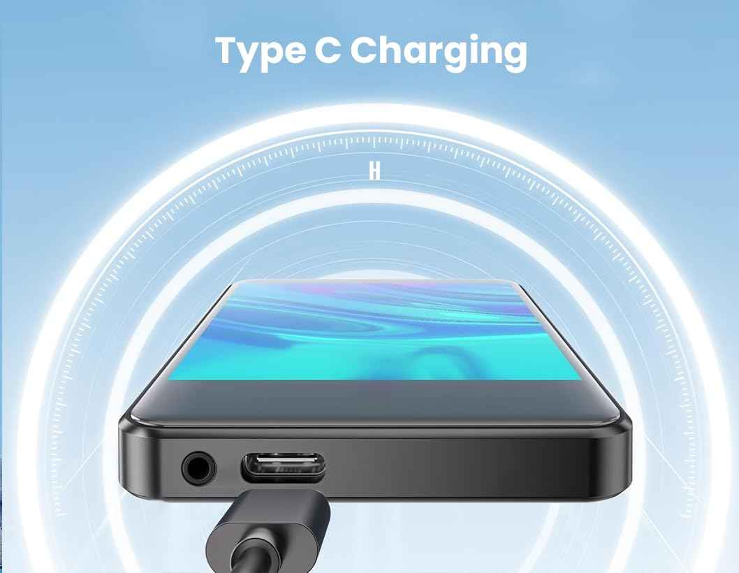 AUDIOCULAR M31 32GB Portable Mp3 Music Player with Bluetooth, 2.4” LCD Touch Screen, Video Playback, Built-in Speaker, Voice Recording Function Mini HiFi Lossless Digital Audio Player (32GB - Black)