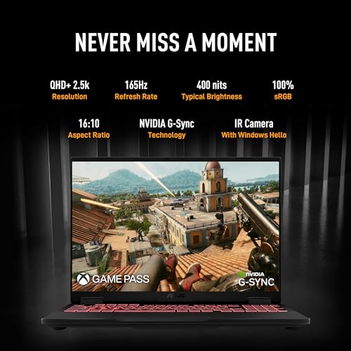 ASUS TUF A16,AMD Ryzen 9 8940HX, Gaming Laptop(RTX 5070-8GB/115W TGP/16GB/1TB /2.5K QHD+/16"/165Hz/90WHrs/Windows 11/M365 Basic (1Year)*/Office Home 2024/Jaeger 1 Year Brand Warranty