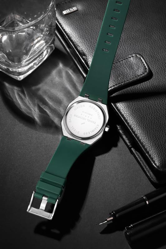 Daniel Hechter Paris Monceau Collection Analoge Watch for Men with Textured Octagone Dial and Silicon Strap-DHM1008