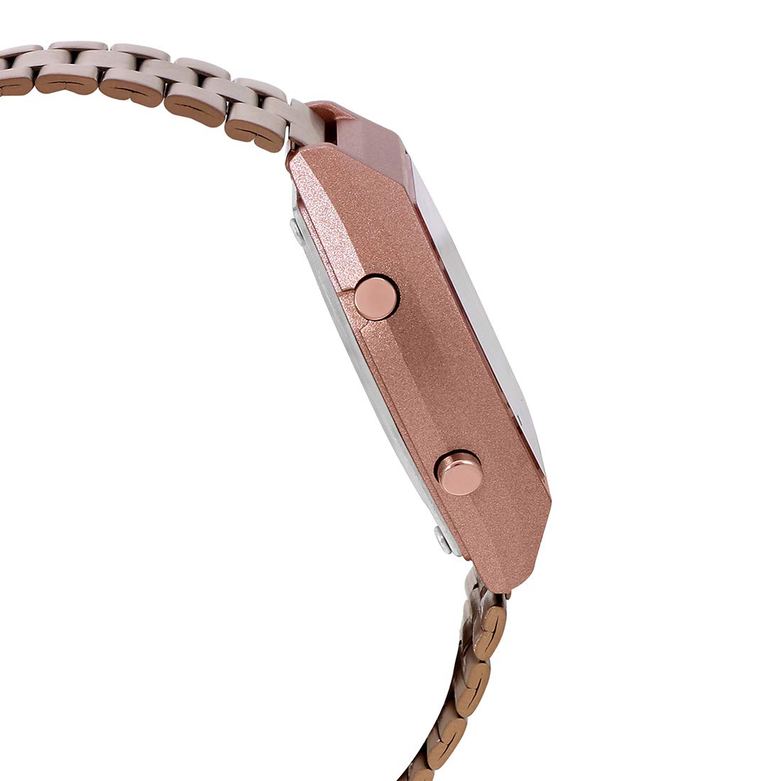 Casio Vintage B640WCG-5DF Digital Rose Gold Dial Unisex Watch Rose Gold Stainless Steel Strap (D187)