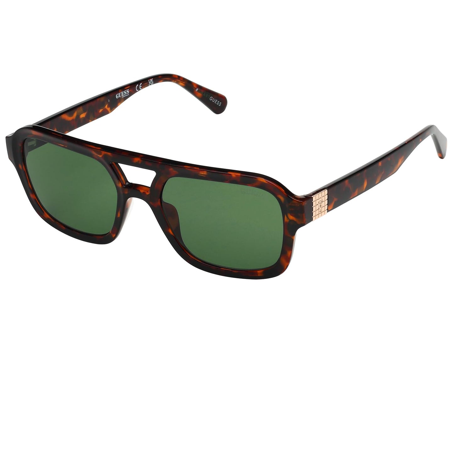 GUESS Solid Square Unisex Non-Polarized Sunglasses -(Gu8259 53N 53 S |53| Green Color Lens), Small