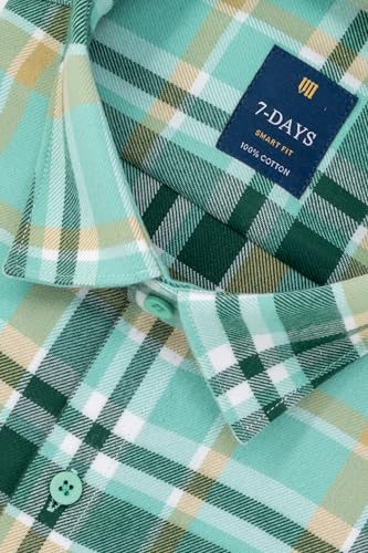 flannel shirt for men cotton, winter shirts for men casual wear, premium branded shirt for man regular fit, full sleeve shirts for man stylish checks, Slim size 38 M Gents Green checked checkered
