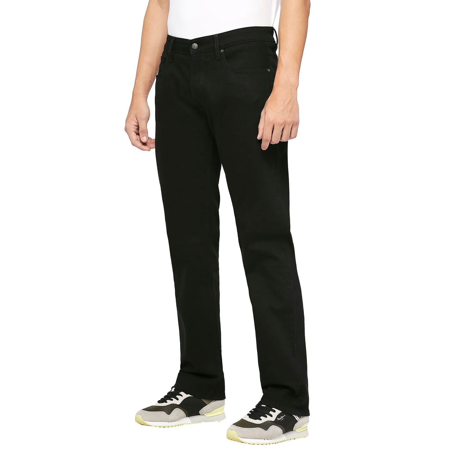 Pepe Jeans Men's Regular Mid Rise Jeans (PM207619S913_Black, 32