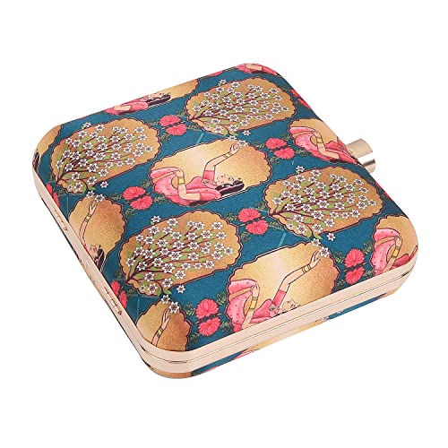 SWISNI Multicolour ethnic digital printed box clutch II Women's Traditional Designer Clutch For Women & Girls II PRINTED CLUTCHES
