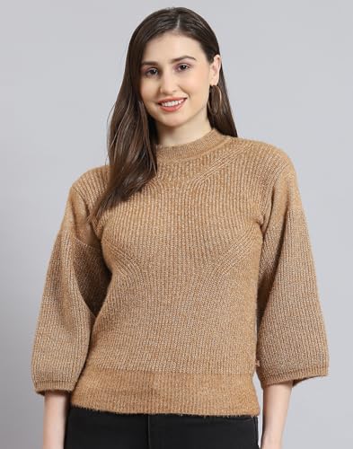 Monte Carlo Camel Self Design Sweater