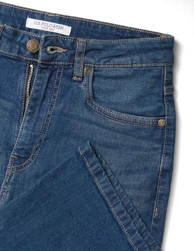 U.S. POLO ASSN. High Rise Extreme Flare Fit Jeans (UWAW25JEN440_Blue_36)