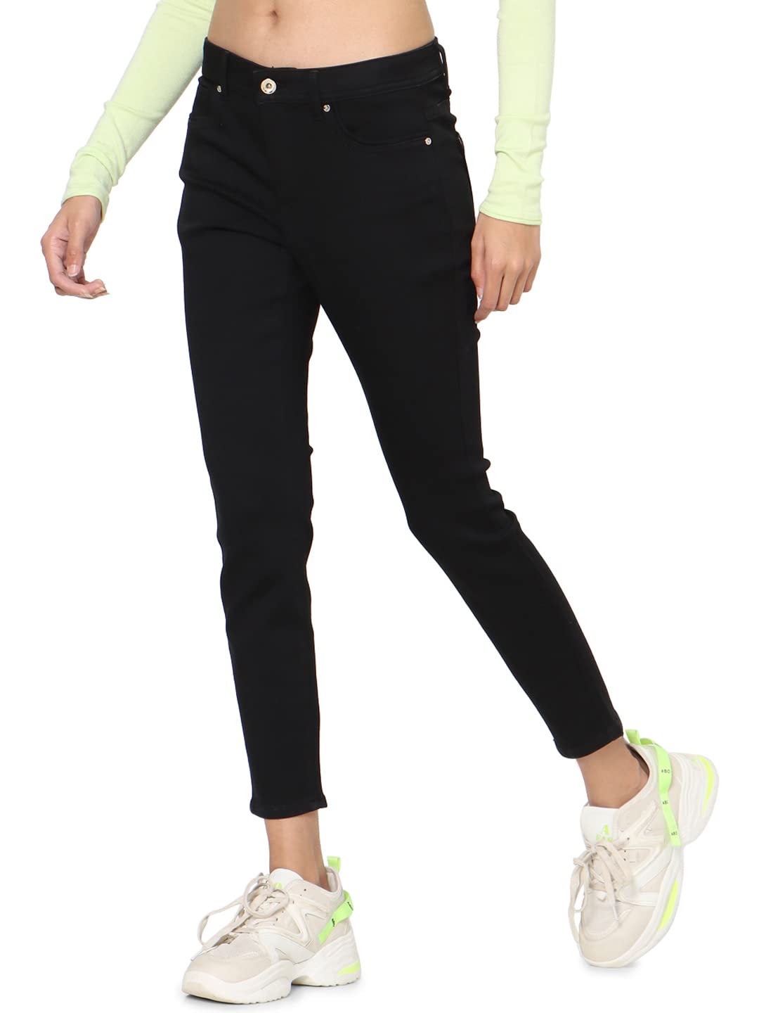 ONLY Women's Regular Jeans (15237272-Black Denim_Black S)