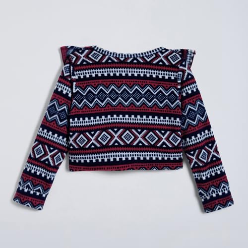 Hopscotch Girls Full Sleeves Multi 2-Pc Geometric Skirt Set For Age (4-5 Years)