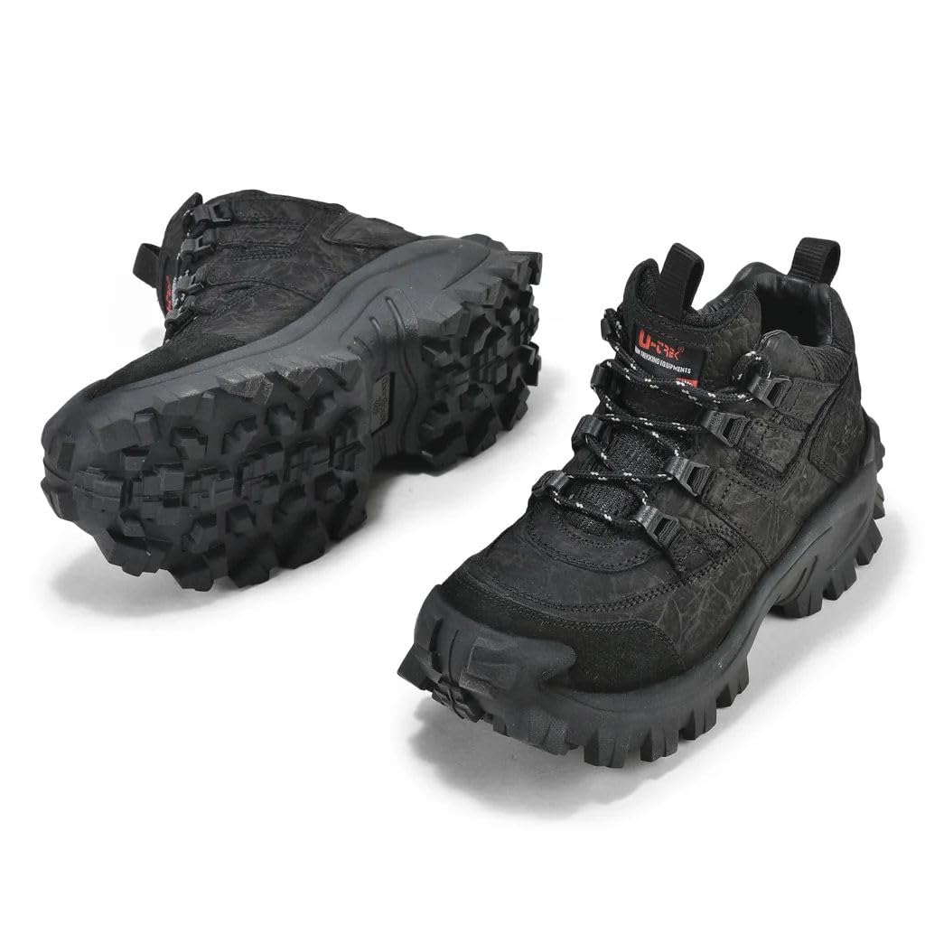 Woodland Men's Charcoal Black Leather Sneaker Casual Shoe-8 UK (42 EU) (G 40777Cma)