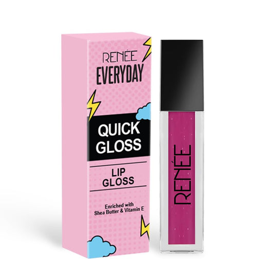 RENNE Everyday Quick Gloss - Plum Dream, Supple Glossy Lips, For Long Lasting Hydration, Lightweight & Non-Sticky Formula with Subtle Tint, Shea Butter & Vitamin E Infused