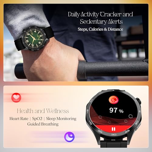 boAt Enigma Radiant Luxury Watch for Man w/1.43"(3.63 cm) AMOLED Display, AOD, Premium Metal Build, Round Dial, 200+Watch Faces, Upto 7 Days Battery Life, Fitness smartwatch for Men (Active Black)