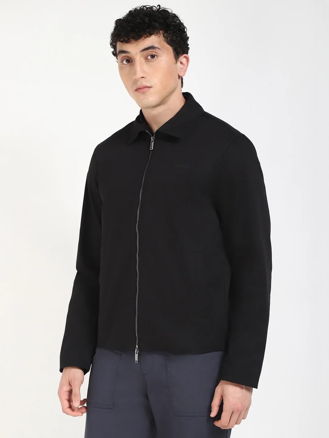 Solid Regular Fit Cotton Jacket