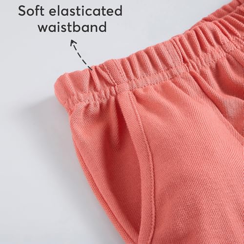 Hopscotch Girls Peach Full Sleeves 2-Pc Sequin Embellished Jogger Set For Age (4-5 Years)