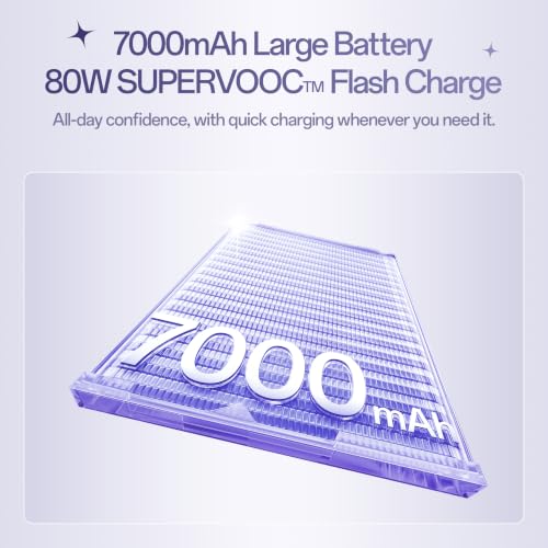 Oppo Reno16c 5G (Twilight Violet, 8GB, 128GB) | 50MP 3.5X Telephoto Camera | 4K Video | AI Remix Collage | 7000mAh 80W SUPERVOOC | ColorOS 16 | IP69K | Dimensity 7300