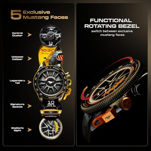GOBOULT Newly Launched Mustang Stallion Smart Watch 1.43'' AMOLED Display, Rotating Bezel, BT Calling, 200+Watchfaces, 700 Nits Brightness, AI Voice Assistant, SpO2 Monitoring (Turbo Orange