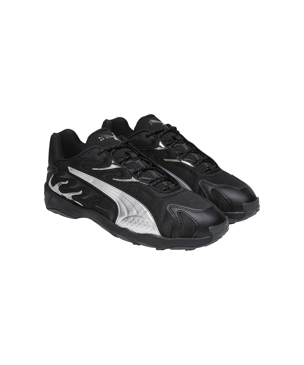 PUMA , Unisex-Adult, Inhale Smile, Black-Silver, Sneaker, 8UK, (40258903)