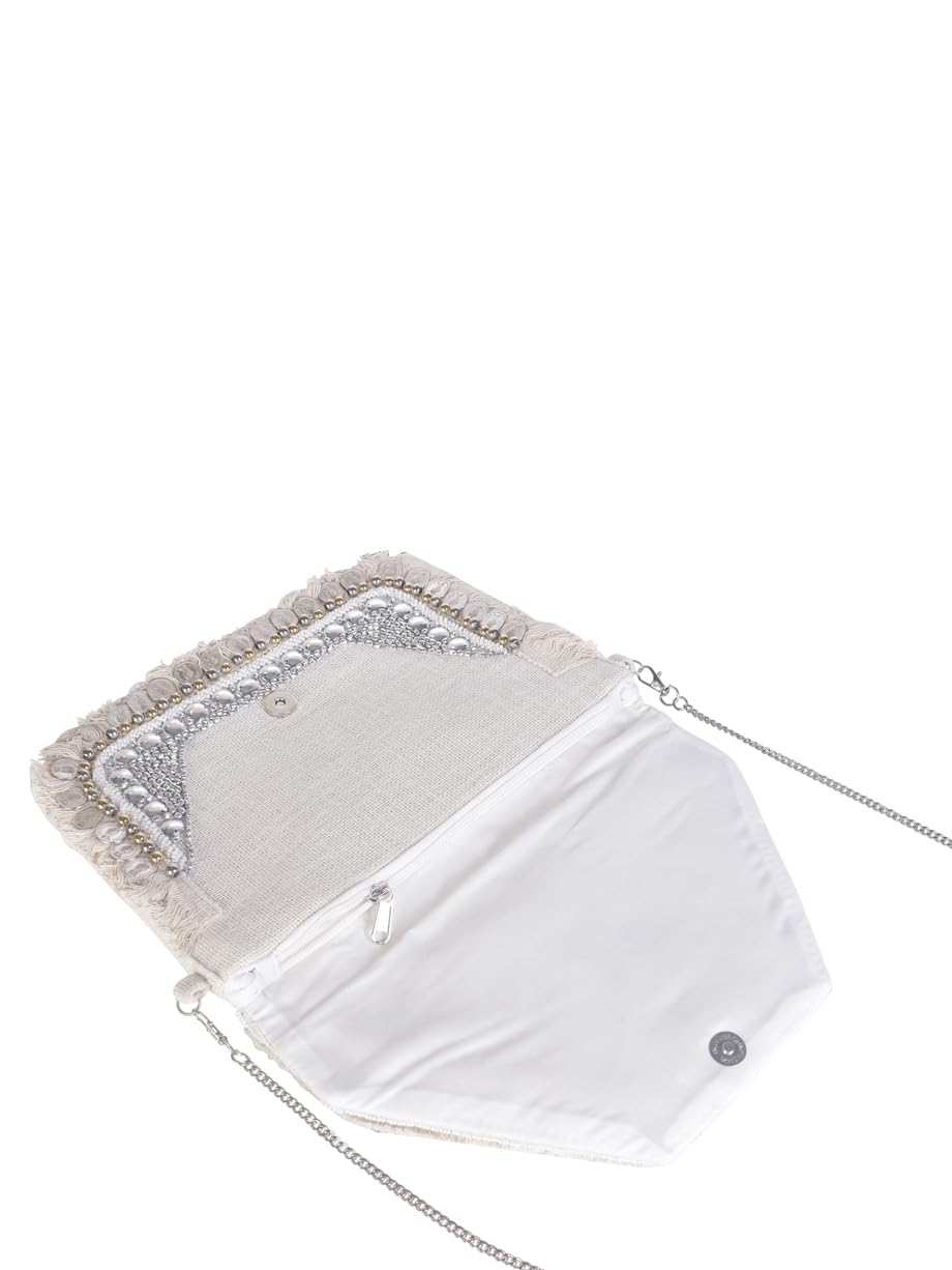 SWISNI White white banjara boho bag II Women's Traditional Designer Clutch For Women & Girls II Banjara Boho bag