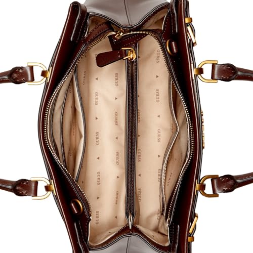 GUESS Two Tone Animal Textured Cattle Fur Sestri Luxury Satchel