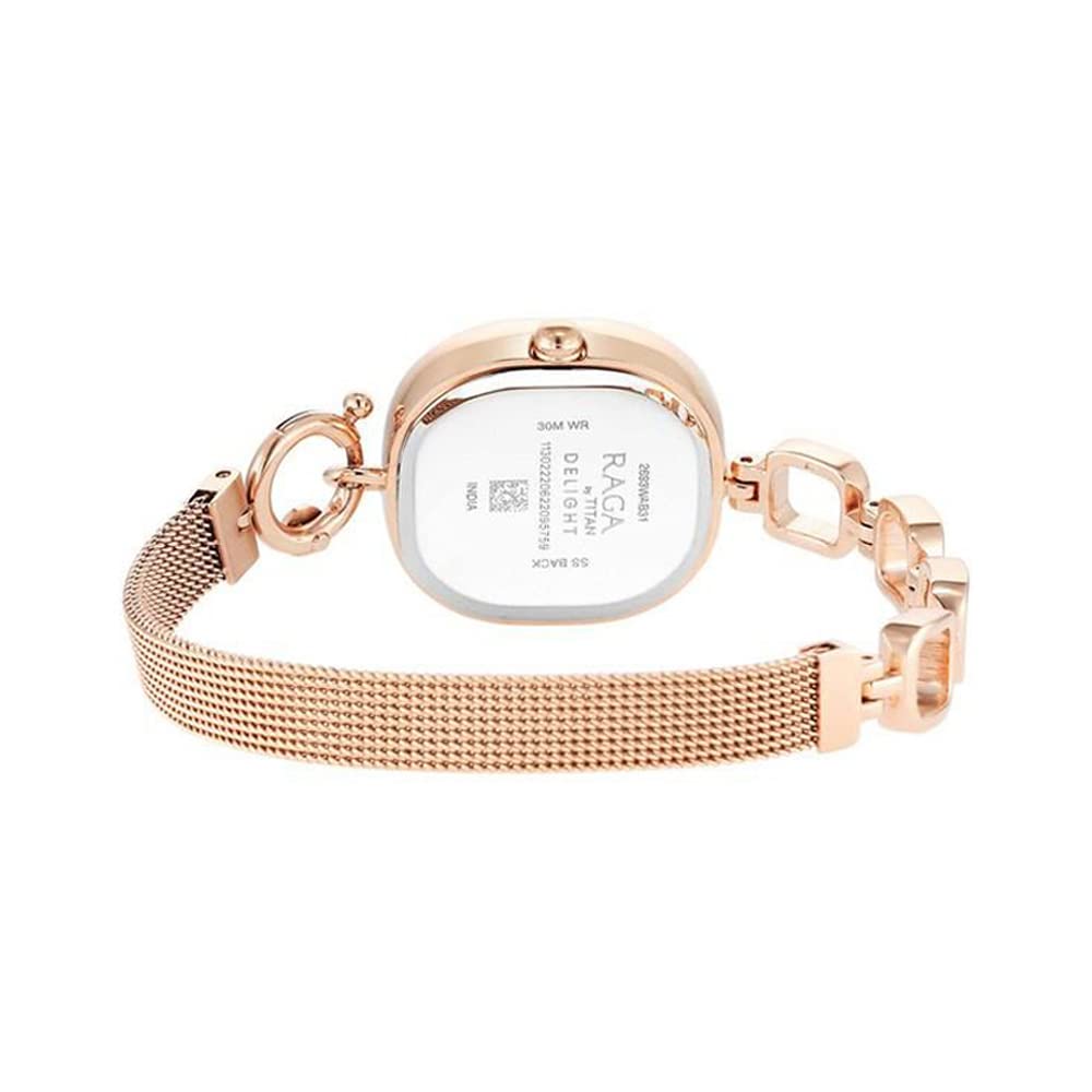 Titan Raga Delight Quartz Analog Rose Gold Dial Multicolour Stainless Steel Strap Watch for Women - NT95153KM01